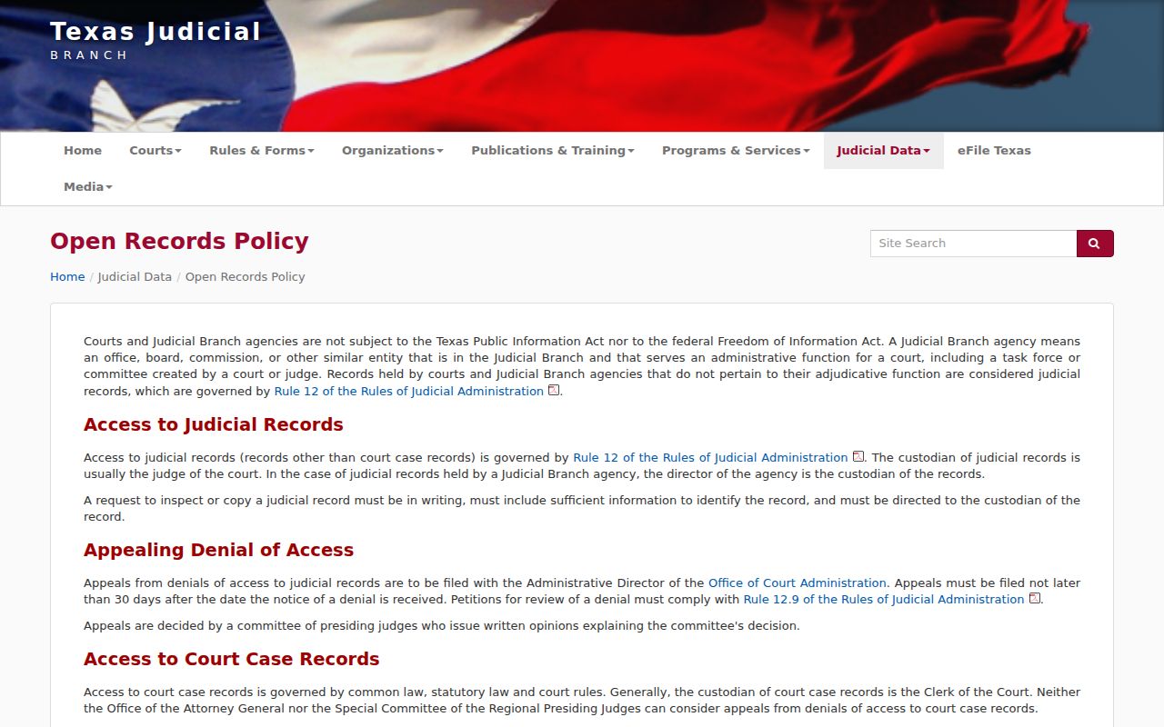 Culberson County court records Rule 12 policy