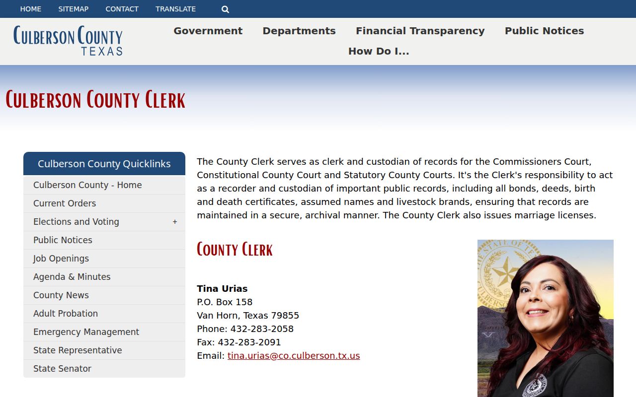 Culberson County court docket combined clerk page
