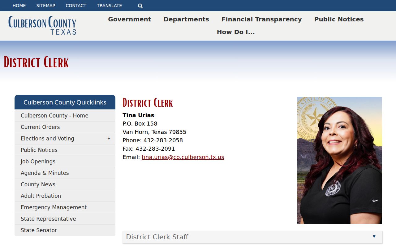 Culberson County court docket District Clerk information