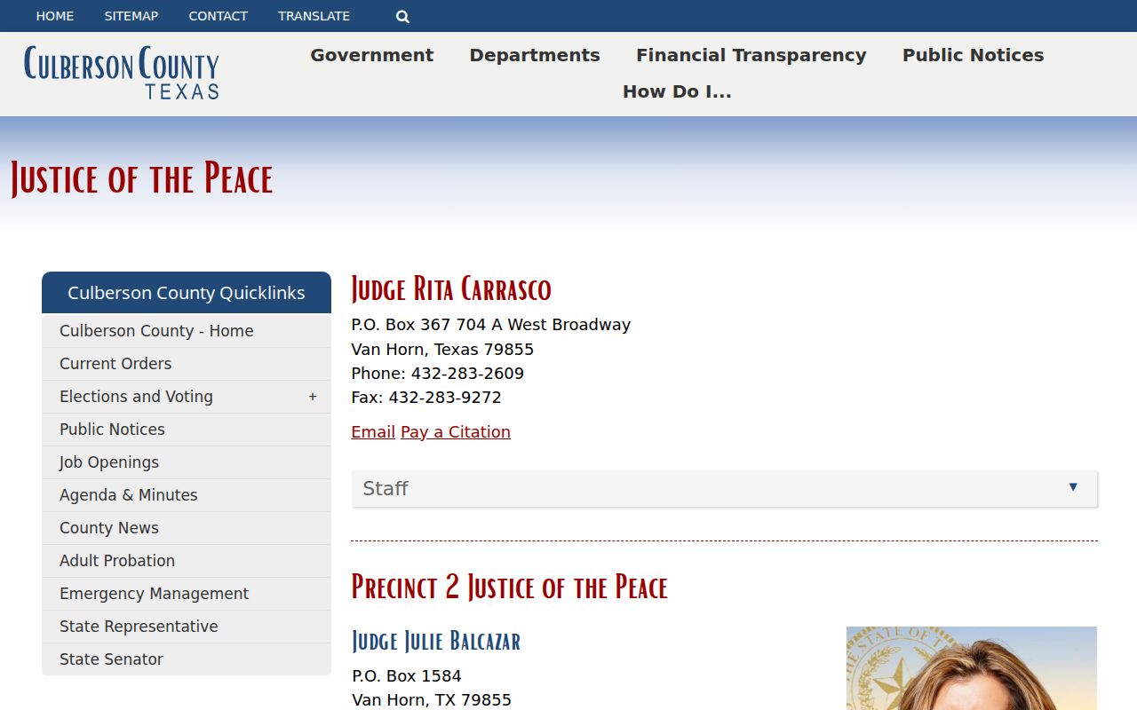 Culberson County court docket four Justice of the Peace offices